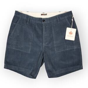 BOAST USA Mens 36 Patch Pocket Corduroy Short Blue NWT 7.5" Inseam